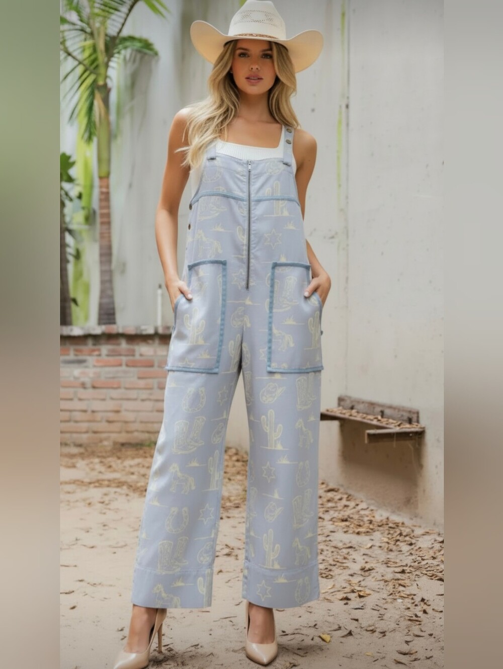 Western Chic Denim Jumpsuit